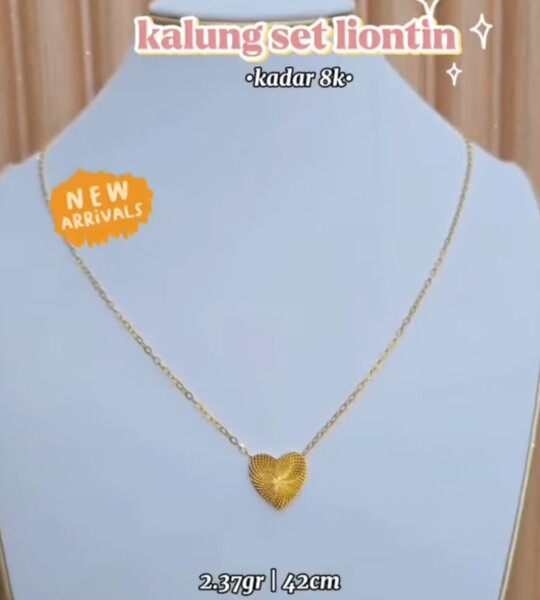 Kalung Set Liontin Hati