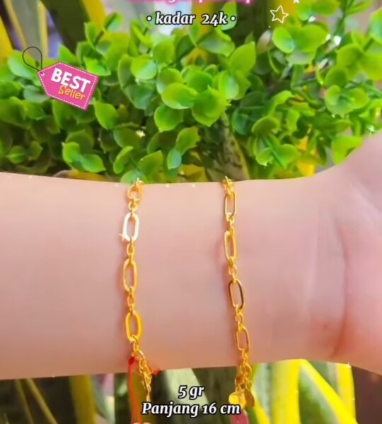 Gelang paper klip 24k