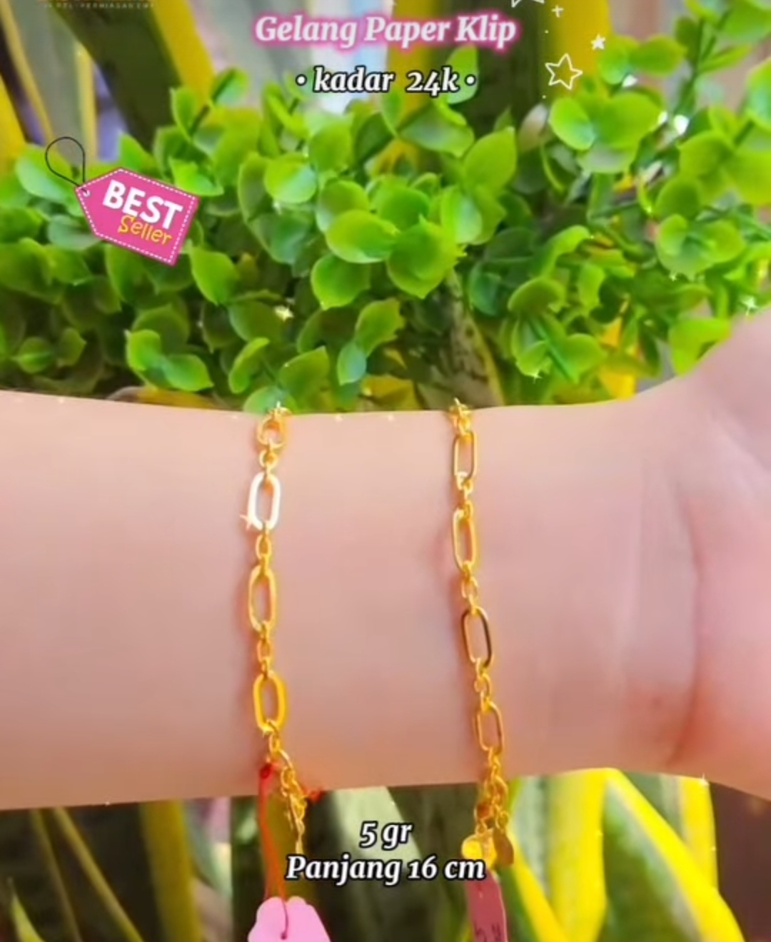 Gelang paper klip 24k